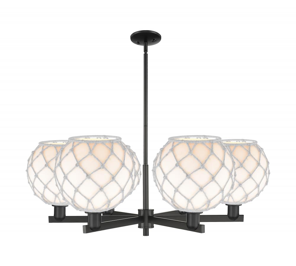 Farmhouse Rope - 6 Light - 40 inch - Matte Black - Stem hung - Chandelier