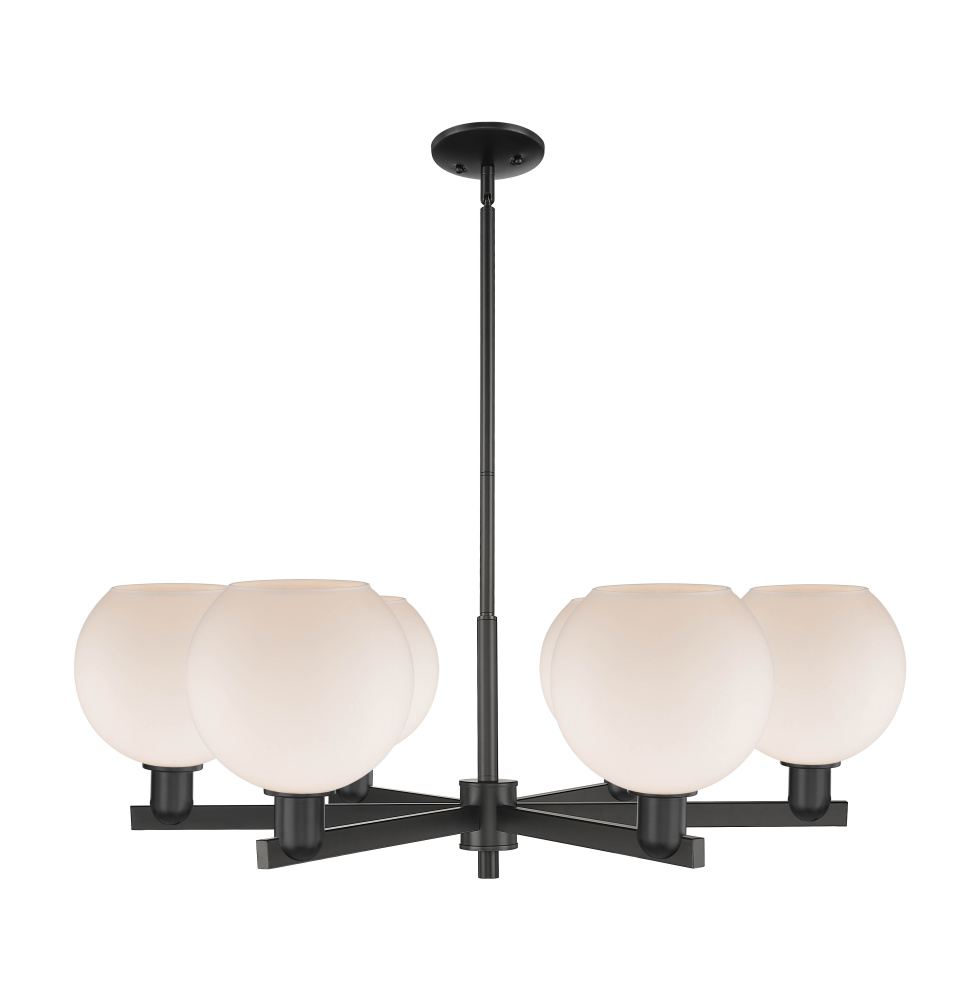 Athens - 6 Light - 38 inch - Matte Black - Stem hung - Chandelier