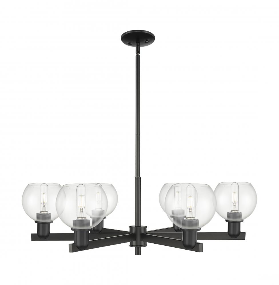 Athens - 6 Light - 36 inch - Matte Black - Stem hung - Chandelier