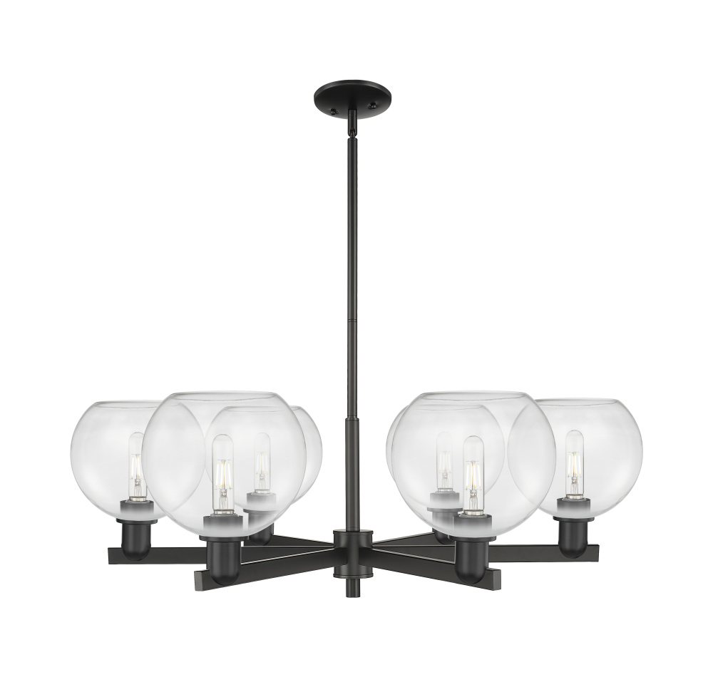 Athens - 6 Light - 38 inch - Matte Black - Stem hung - Chandelier