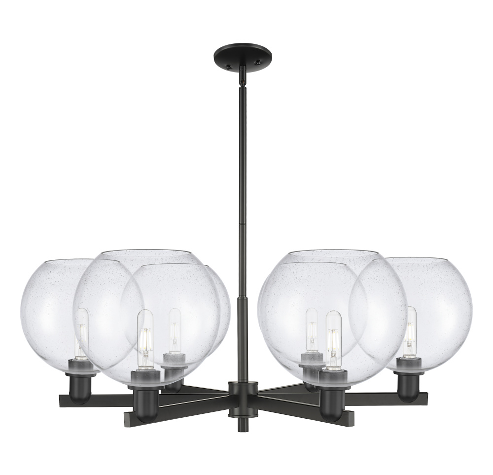 Athens - 6 Light - 40 inch - Matte Black - Stem hung - Chandelier