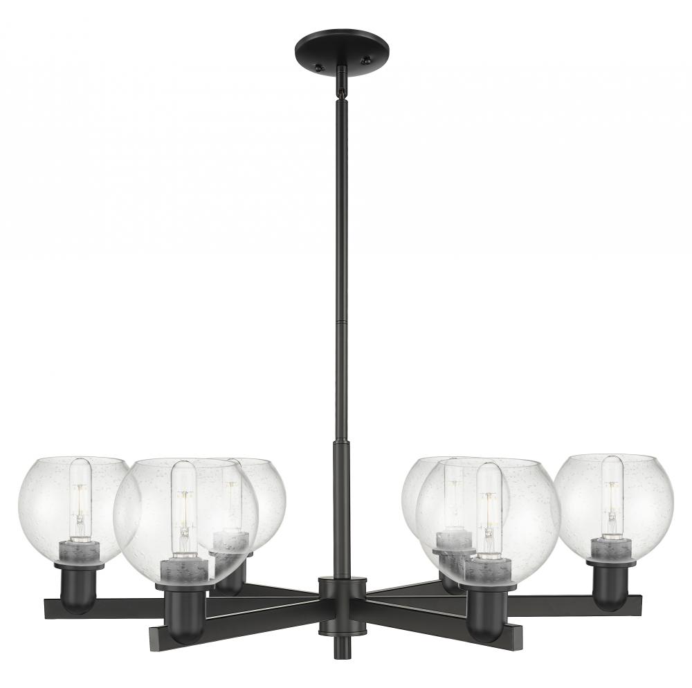 Athens - 6 Light - 36 inch - Matte Black - Stem hung - Chandelier