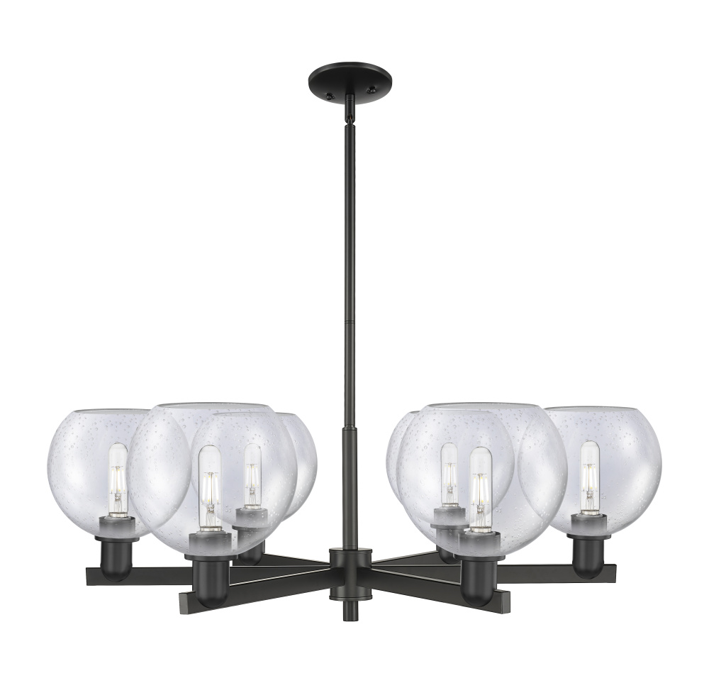 Athens - 6 Light - 38 inch - Matte Black - Stem hung - Chandelier