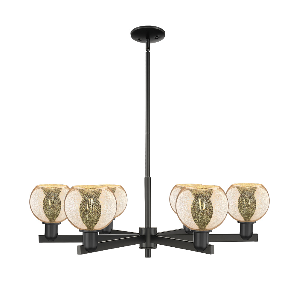 Athens - 6 Light - 36 inch - Matte Black - Stem hung - Chandelier