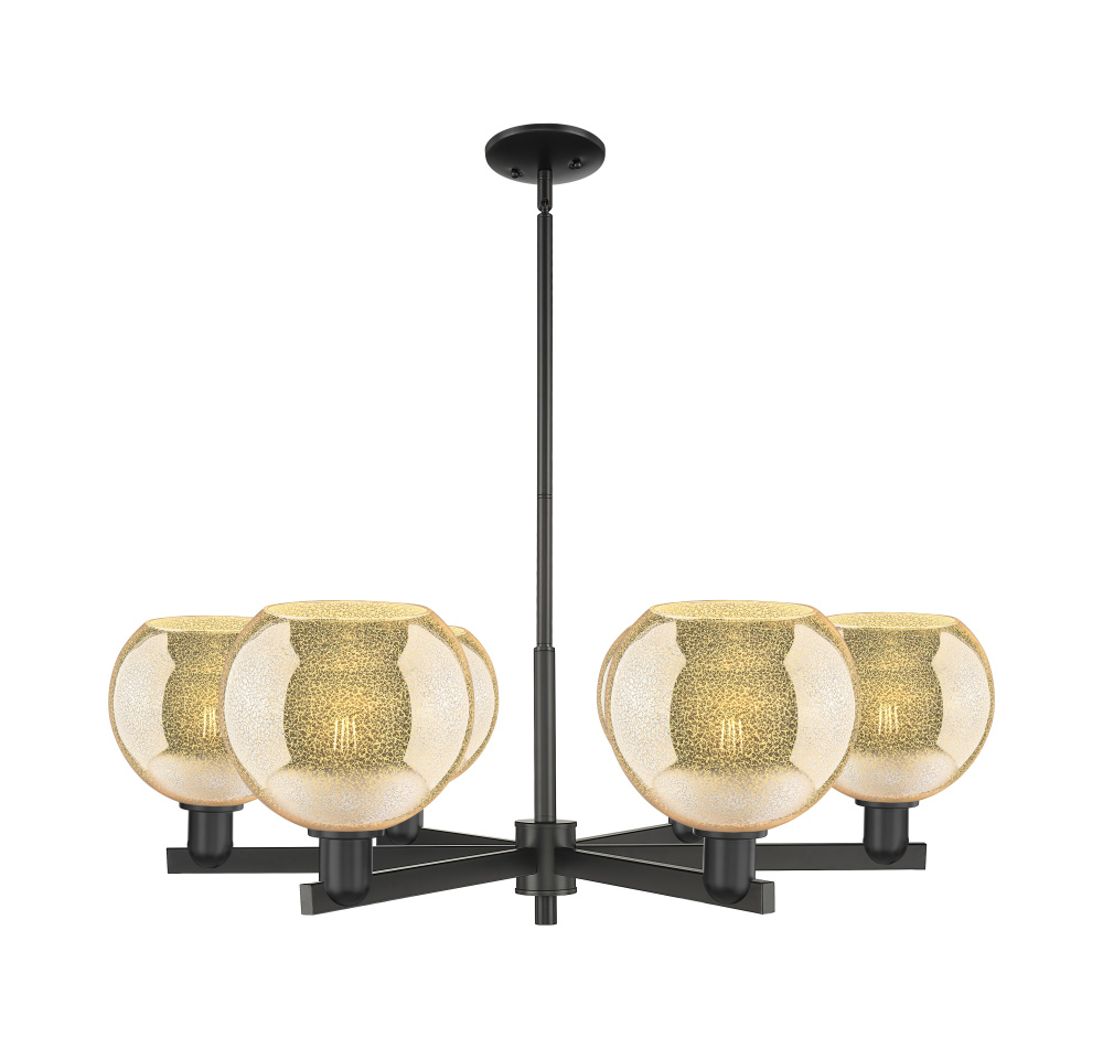 Athens - 6 Light - 38 inch - Matte Black - Stem hung - Chandelier