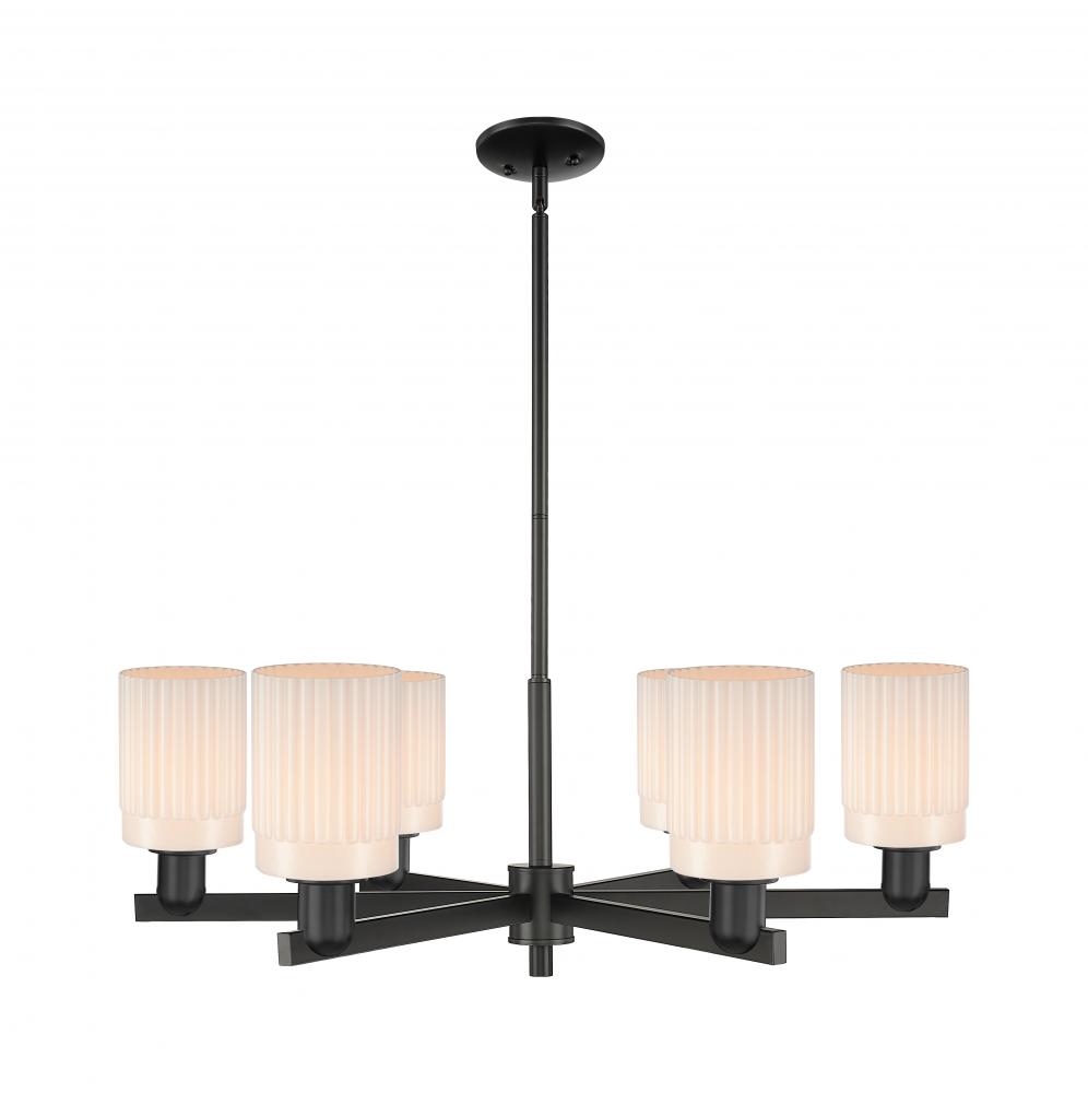 Hadley - 6 Light - 34 inch - Matte Black - Stem hung - Chandelier
