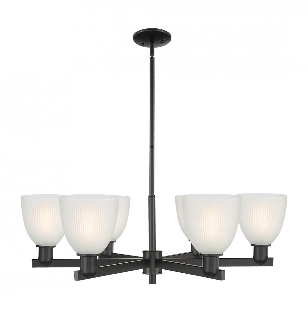 Castile - 6 Light - 36 inch - Matte Black - Stem hung - Chandelier