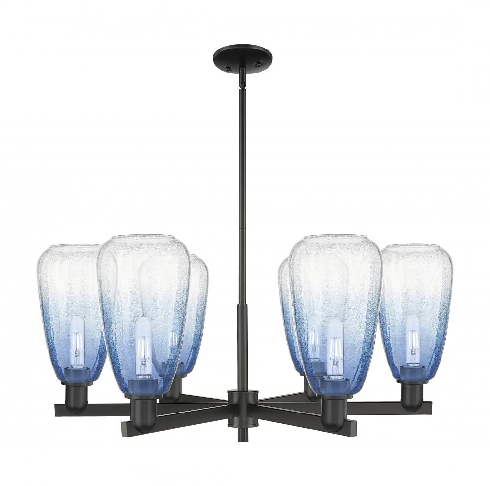 Brookhaven Almond - 6 Light - 24 inch - Matte Black - Chandelier