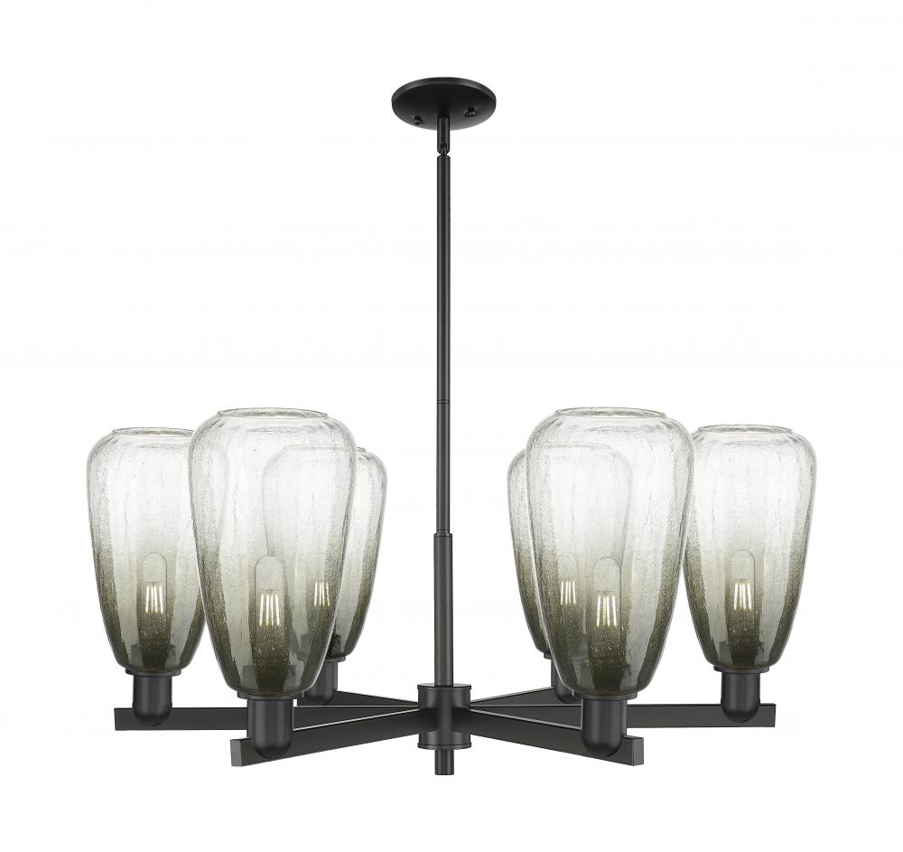 Brookhaven Almond - 6 Light - 24 inch - Matte Black - Chandelier