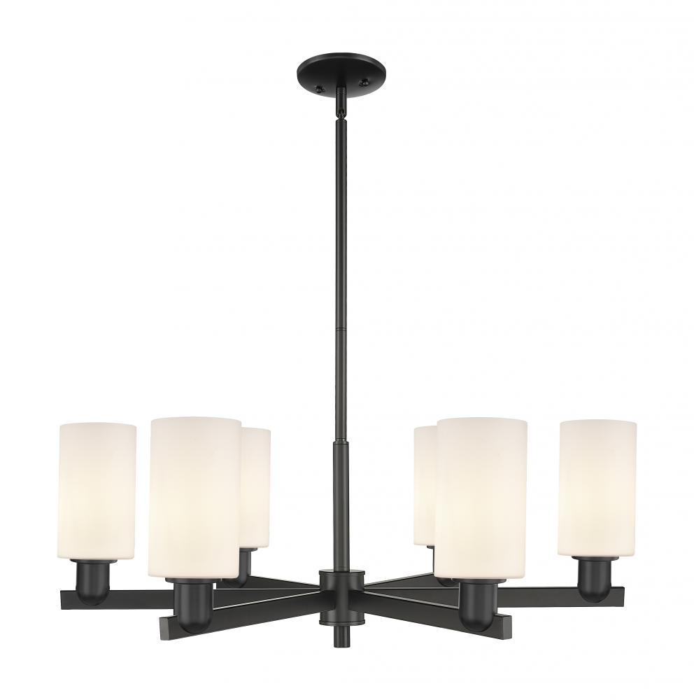 Clymer - 6 Light - 34 inch - Matte Black - Stem hung - Chandelier