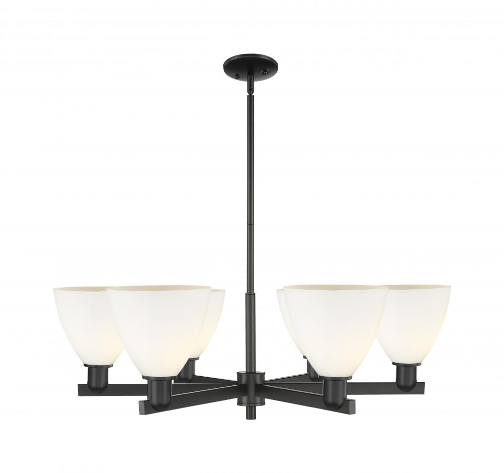 Bristol - 6 Light - 37 inch - Matte Black - Stem hung - Chandelier