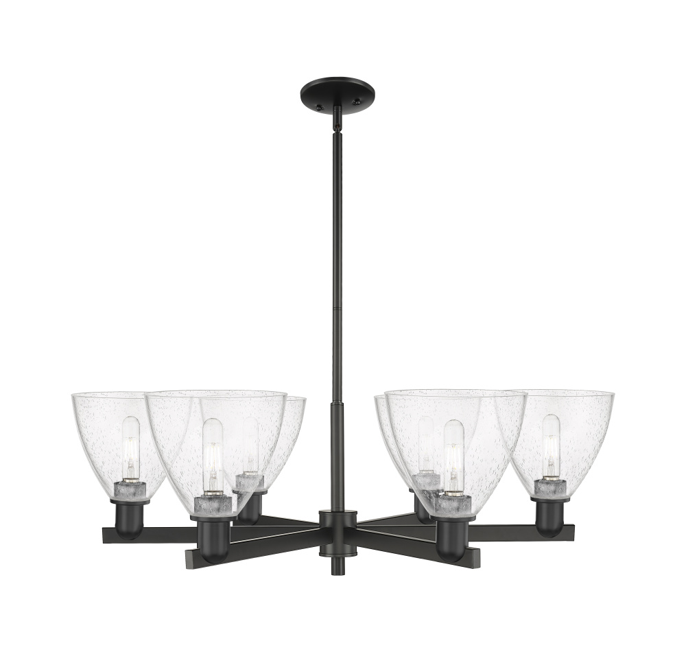 Bristol - 6 Light - 37 inch - Matte Black - Stem hung - Chandelier