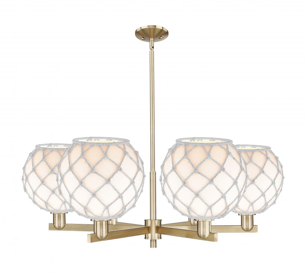 Farmhouse Rope - 6 Light - 40 inch - Champagne Bronze - Stem hung - Chandelier