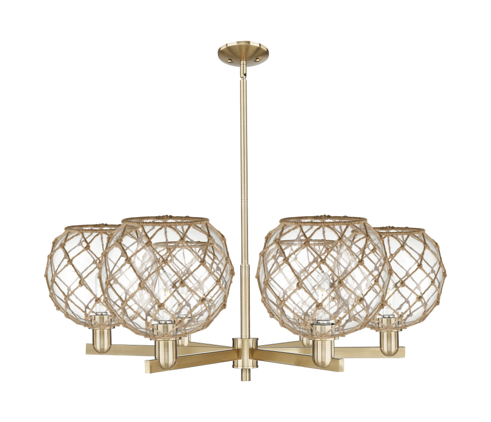 Farmhouse Rope - 6 Light - 40 inch - Champagne Bronze - Stem hung - Chandelier