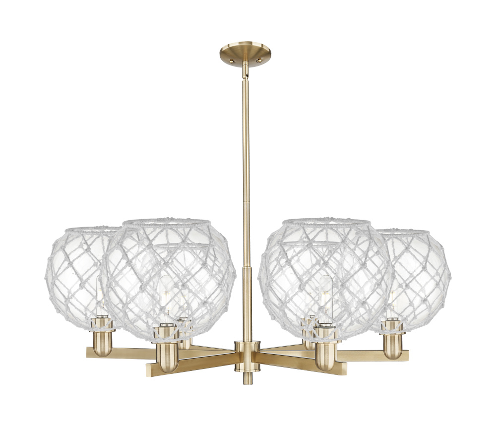 Farmhouse Rope - 6 Light - 40 inch - Champagne Bronze - Stem hung - Chandelier