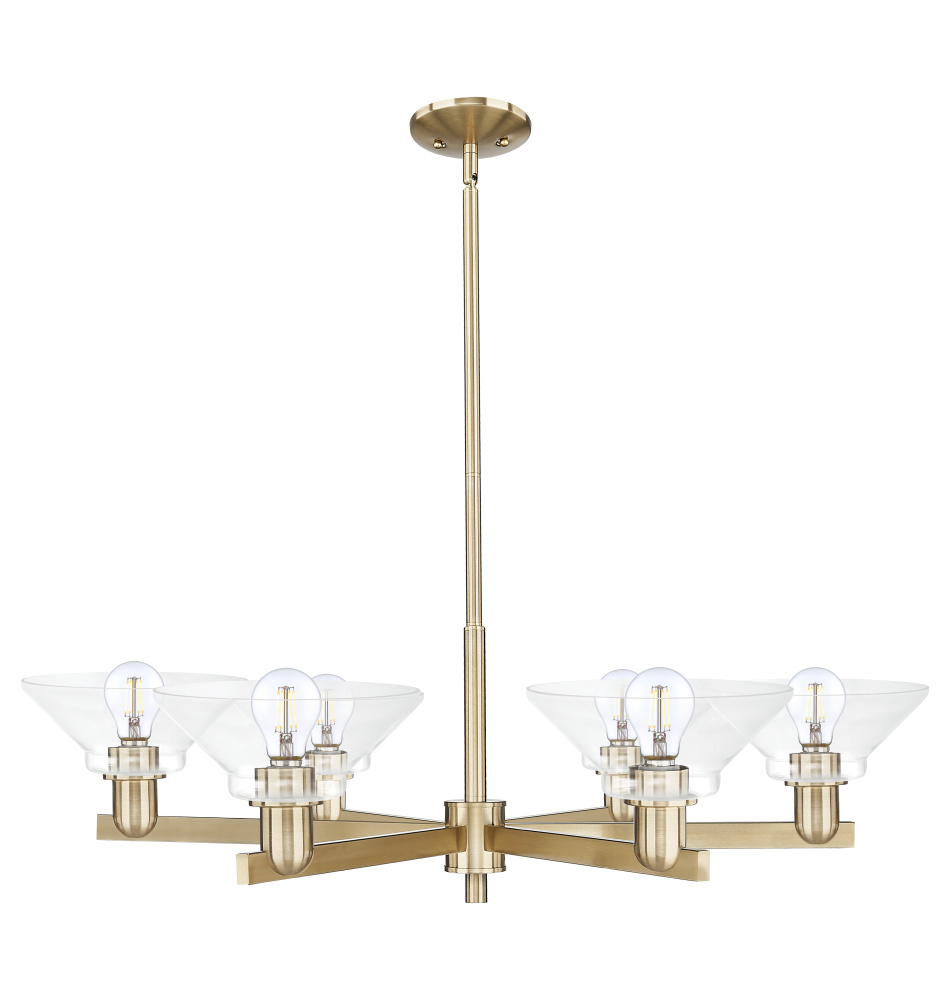 Orwell - 6 Light - 38 inch - Champagne Bronze - Stem hung - Chandelier