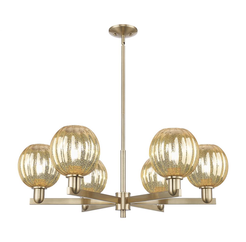Preston Globe - 6 Light - 24 inch - Champagne Bronze - Chandelier