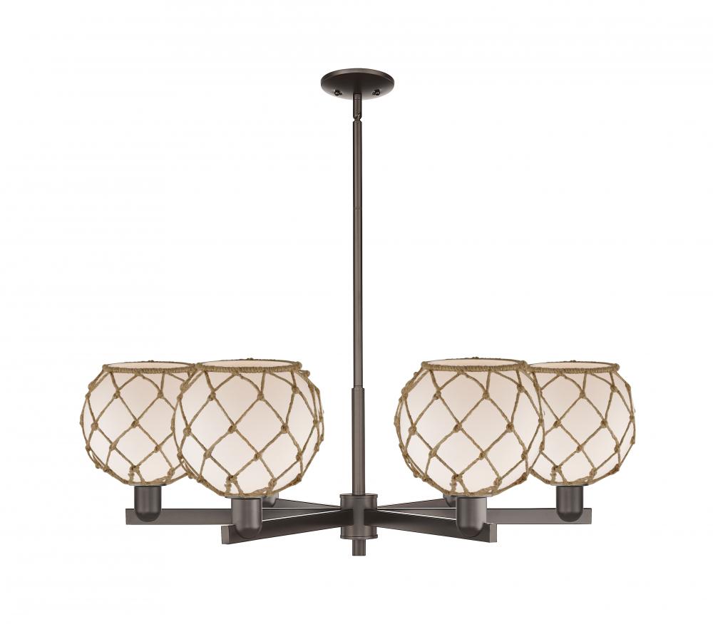 Farmhouse Rope - 6 Light - 38 inch - Oil Rubbed Bronze - Stem hung - Chandelier