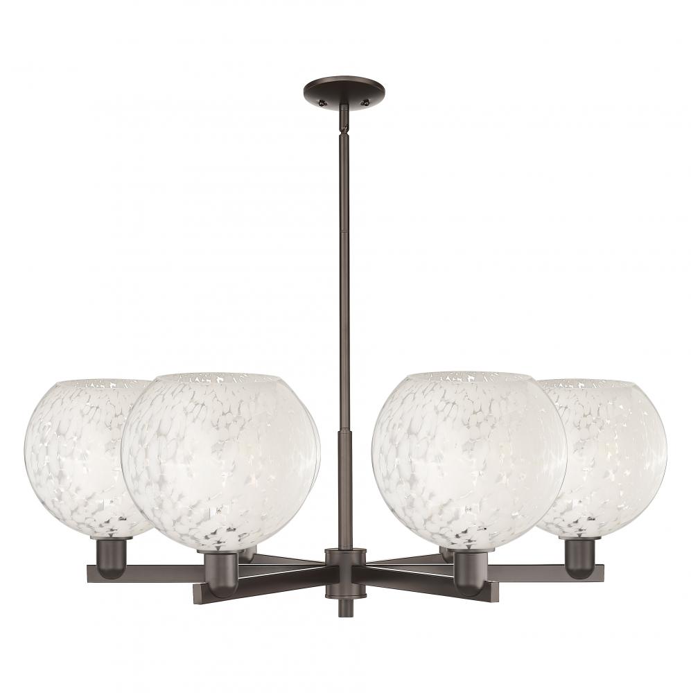 White Mouchette - 6 Light - 40 inch - Oil Rubbed Bronze - Stem hung - Chandelier