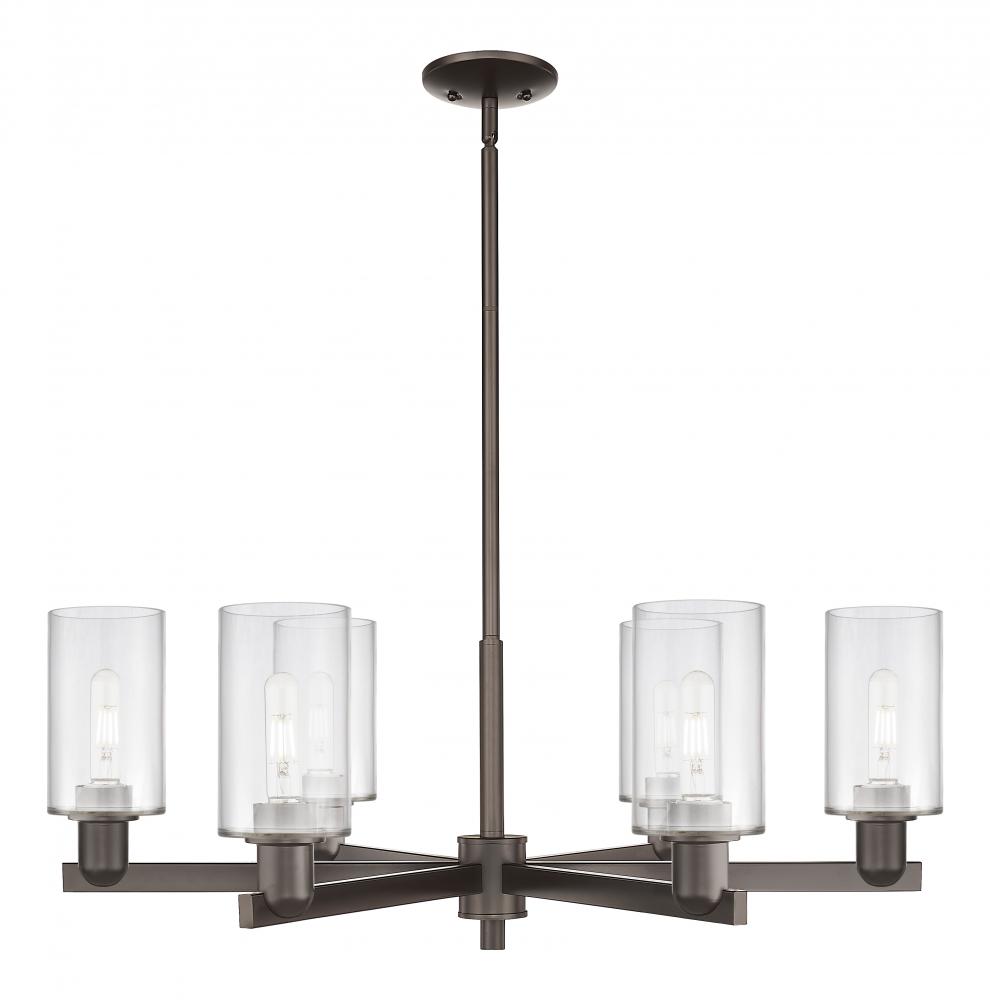 Clymer - 6 Light - 34 inch - Oil Rubbed Bronze - Stem hung - Chandelier