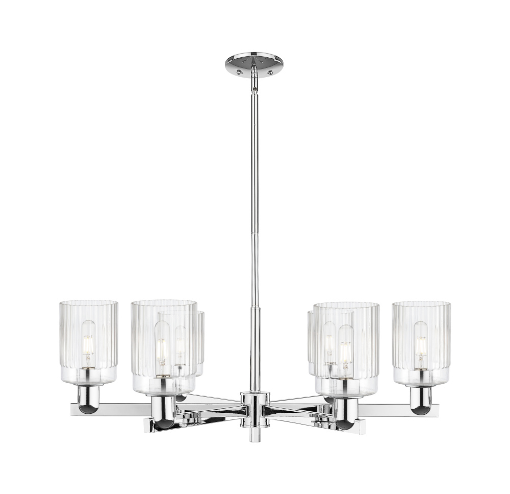 Hadley - 6 Light - 34 inch - Polished Chrome - Stem hung - Chandelier