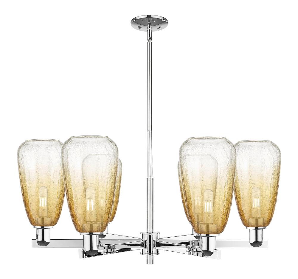 Brookhaven Almond - 6 Light - 24 inch - Polished Chrome - Chandelier