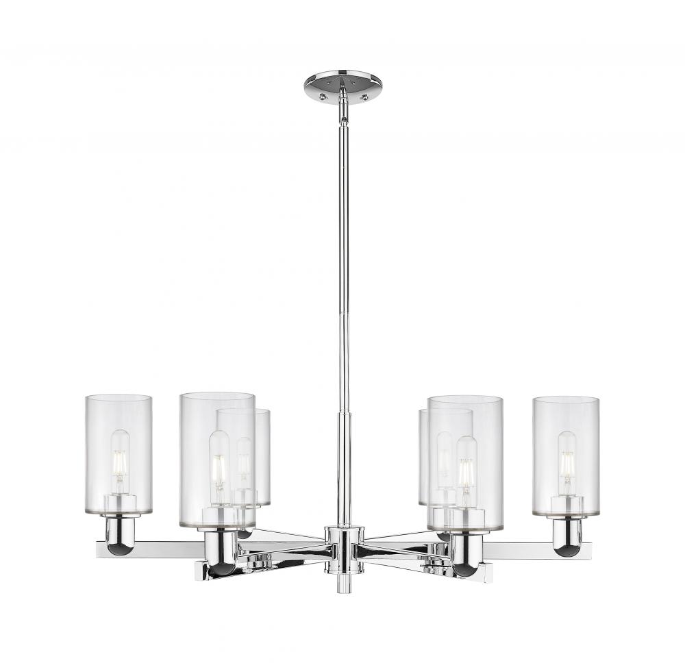 Clymer - 6 Light - 34 inch - Polished Chrome - Stem hung - Chandelier