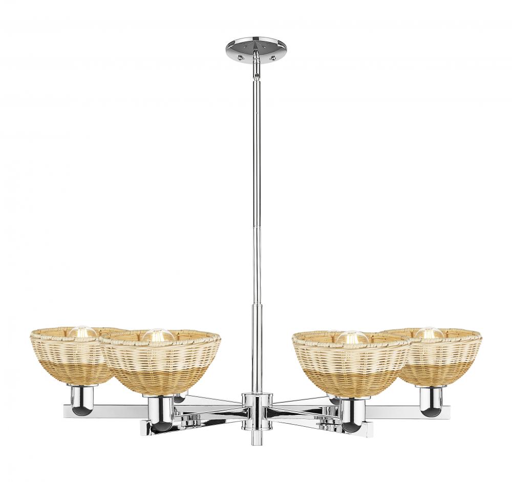 Natural Ballston Dome - 6 Light - 24 inch - Polished Chrome - Chandelier