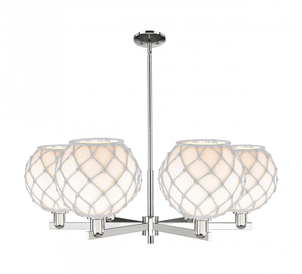 Farmhouse Rope - 6 Light - 40 inch - Polished Nickel - Stem hung - Chandelier