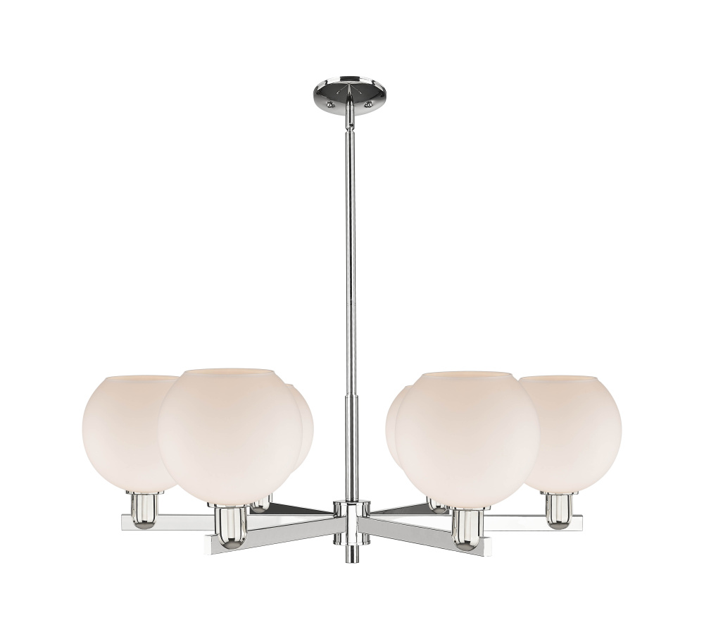 Athens - 6 Light - 38 inch - Polished Nickel - Stem hung - Chandelier