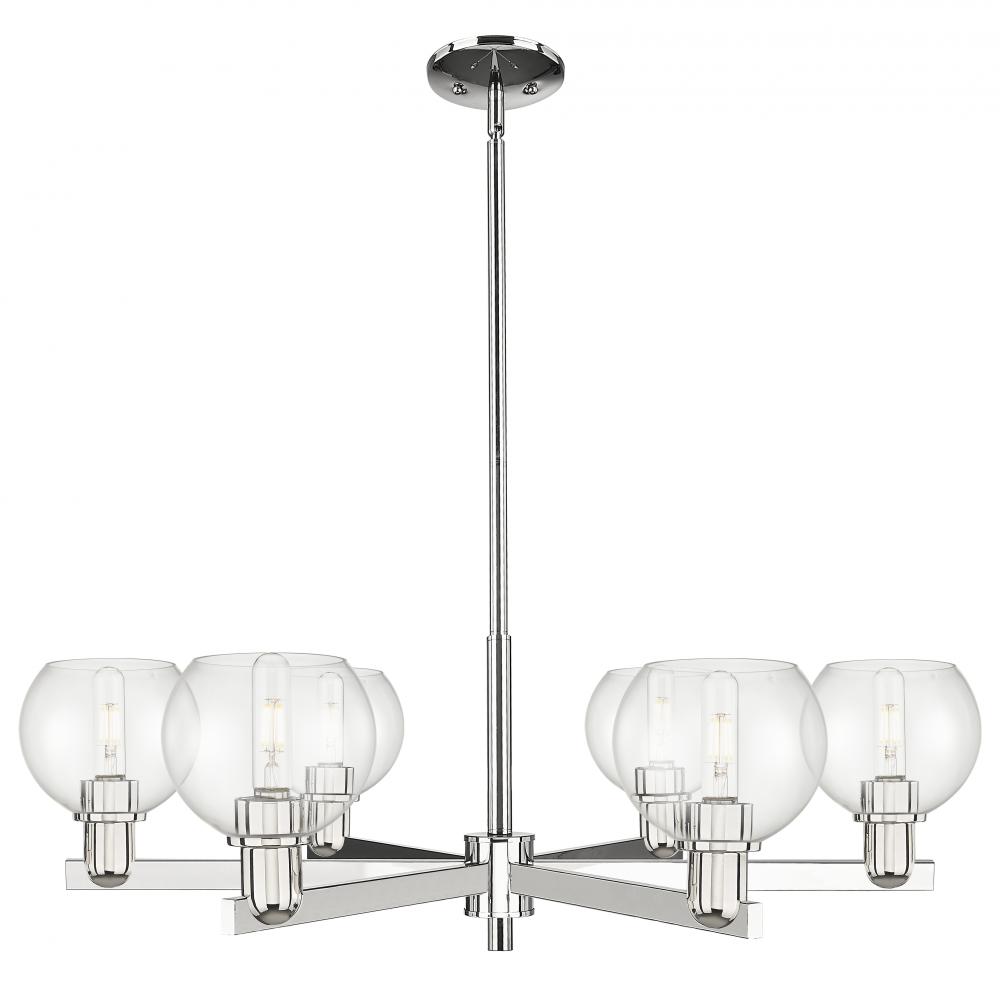 Athens - 6 Light - 36 inch - Polished Nickel - Stem hung - Chandelier