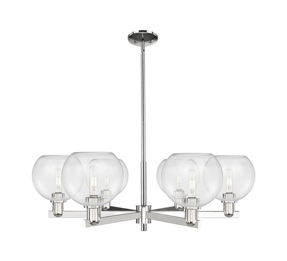 Athens - 6 Light - 38 inch - Polished Nickel - Stem hung - Chandelier