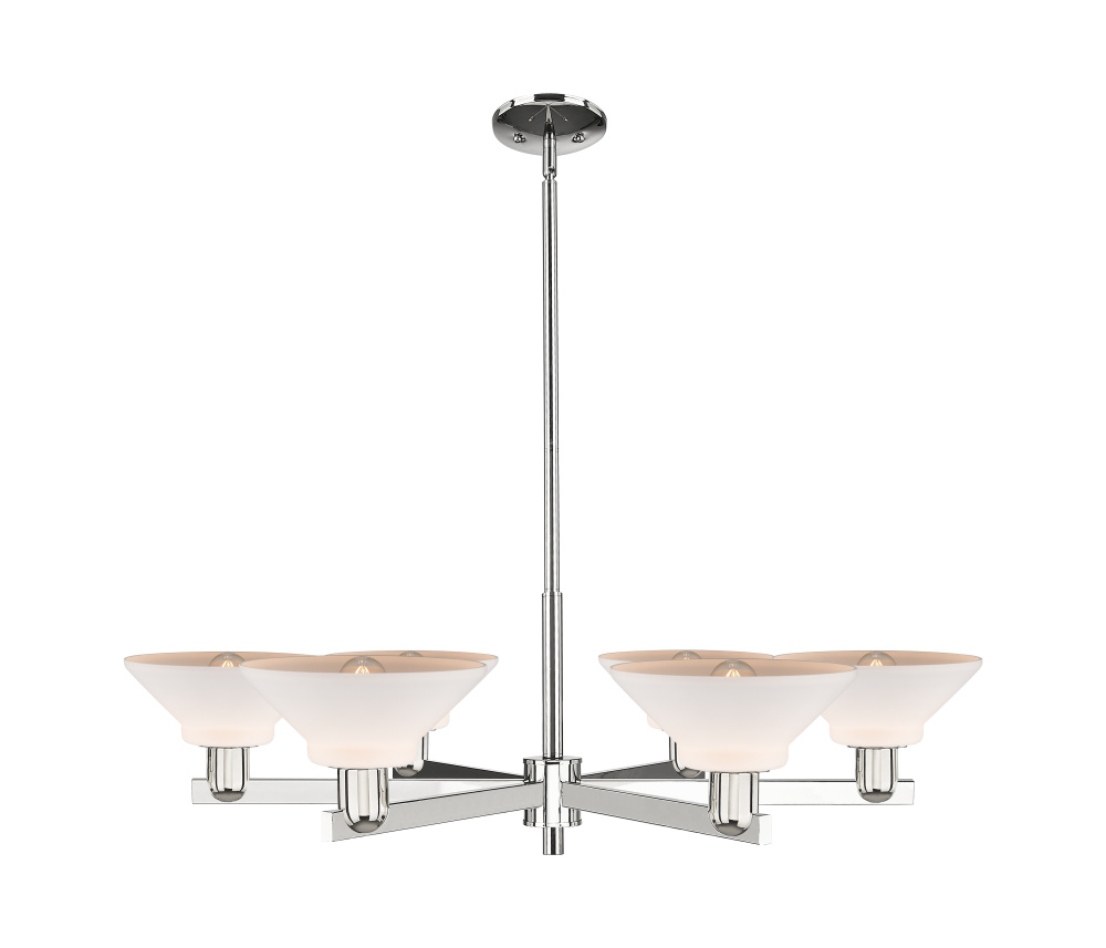 Orwell - 6 Light - 38 inch - Polished Nickel - Stem hung - Chandelier