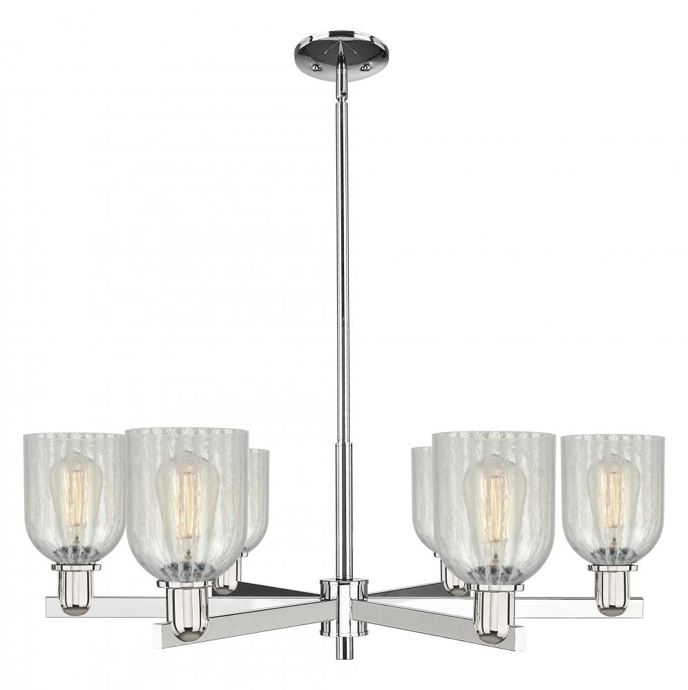 Caledonia - 6 Light - 35 inch - Polished Nickel - Stem hung - Chandelier
