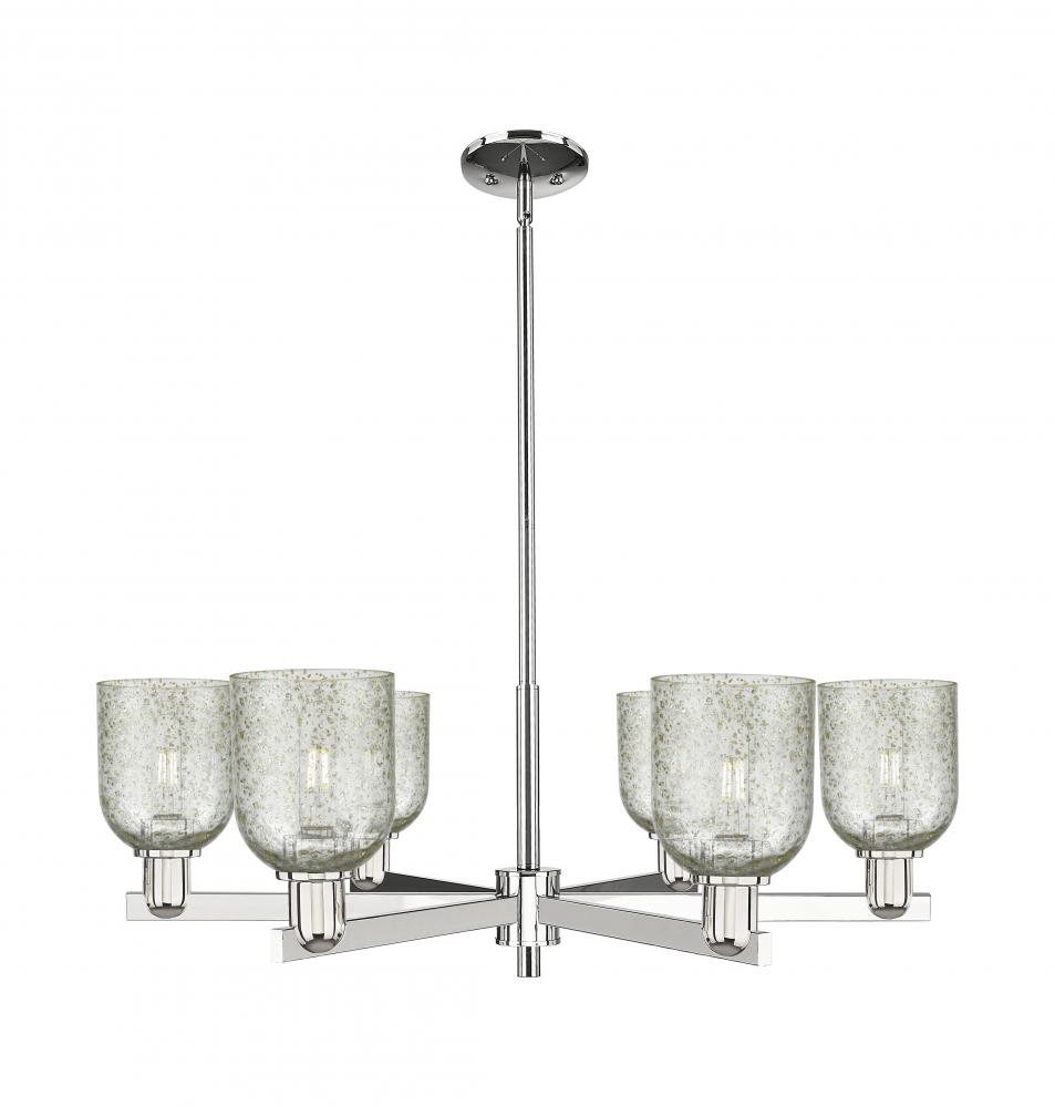 Caledonia - 6 Light - 35 inch - Polished Nickel - Stem hung - Chandelier
