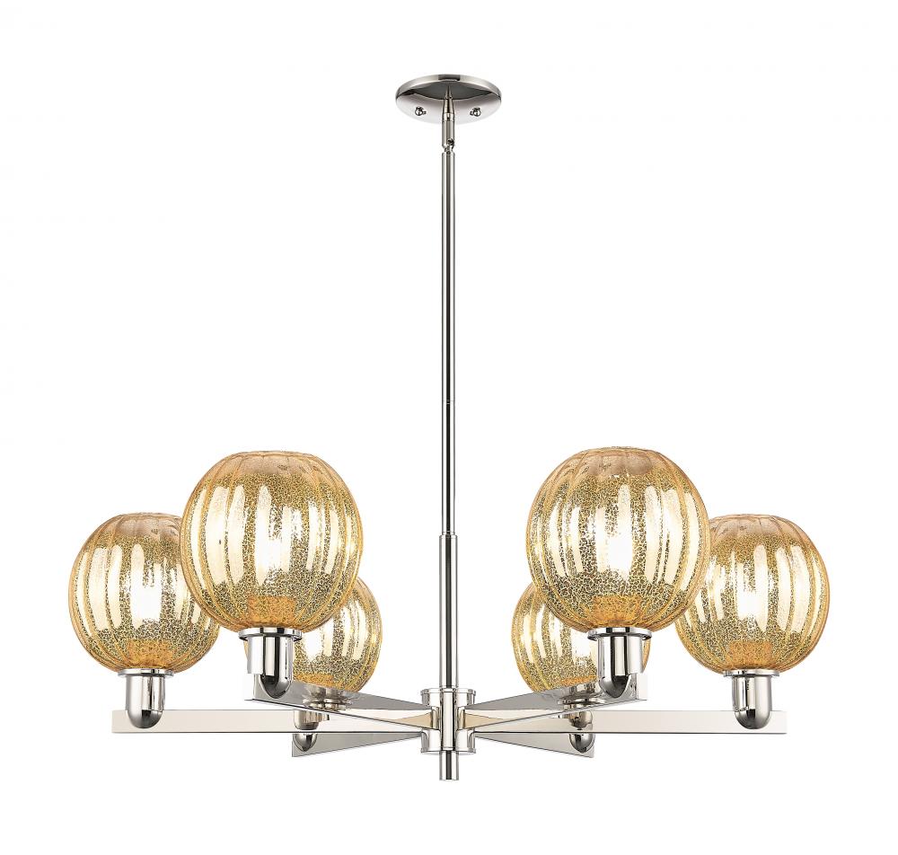Preston Globe - 6 Light - 24 inch - Polished Nickel - Chandelier