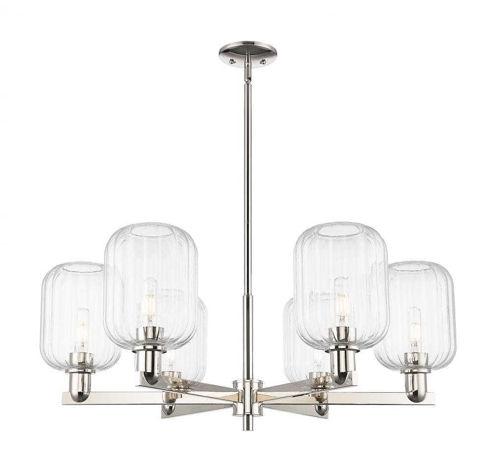 Preston Cylinder - 6 Light - 24 inch - Polished Nickel - Chandelier