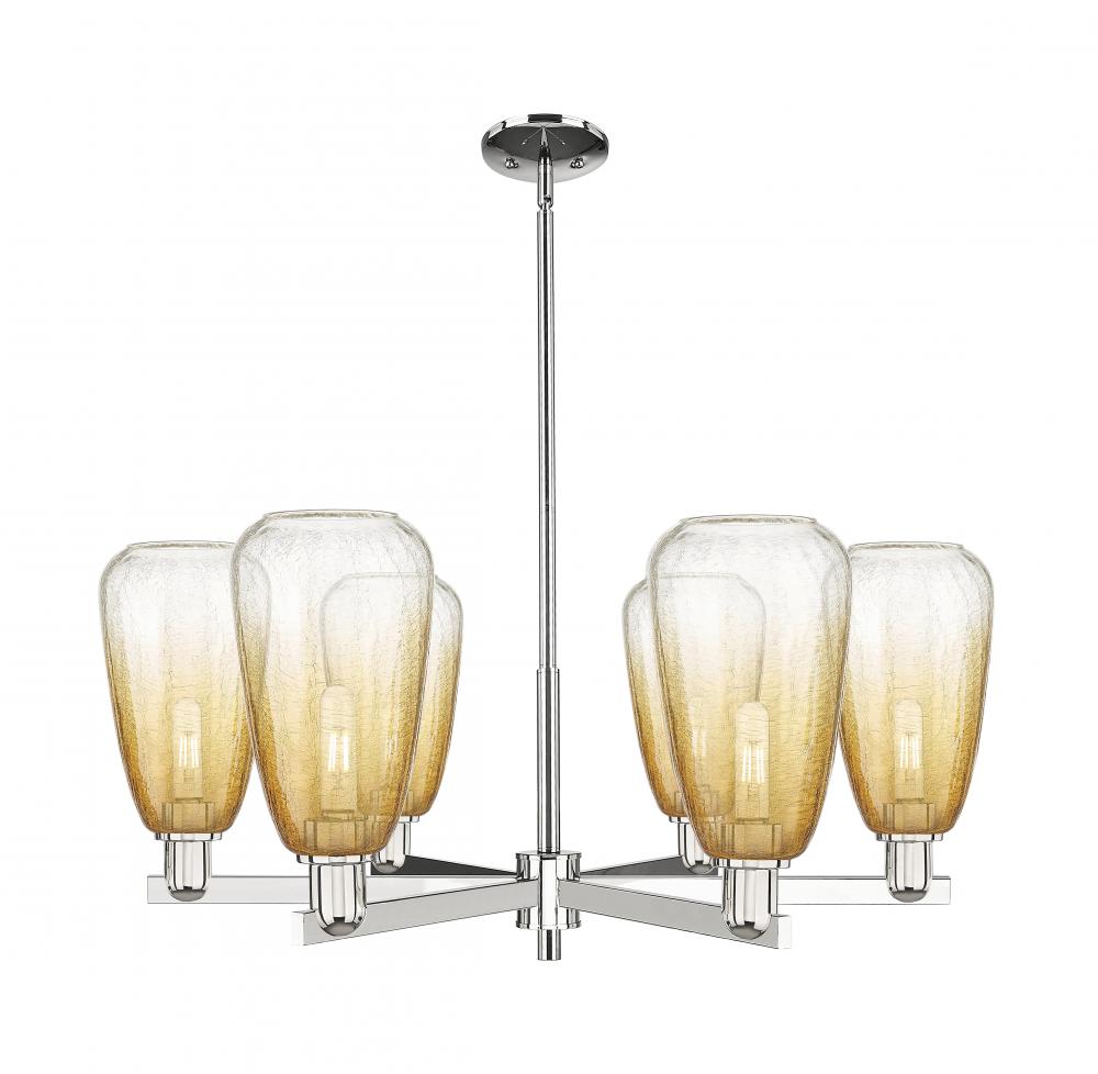 Brookhaven Almond - 6 Light - 24 inch - Polished Nickel - Chandelier