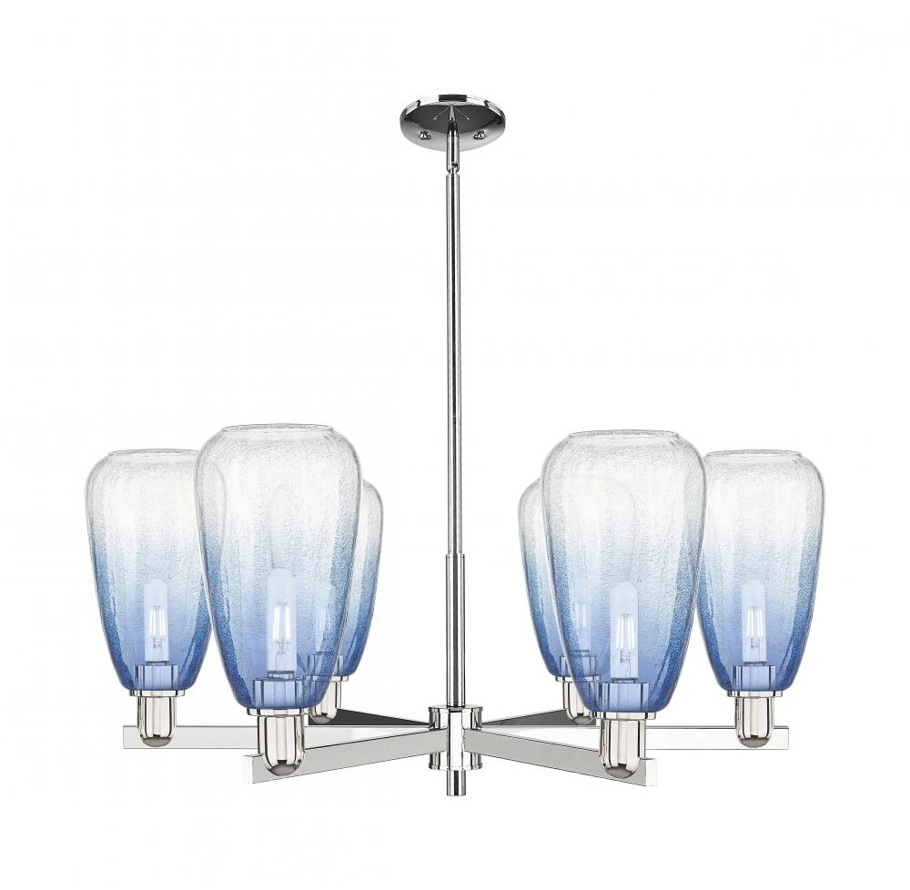 Brookhaven Almond - 6 Light - 24 inch - Polished Nickel - Chandelier