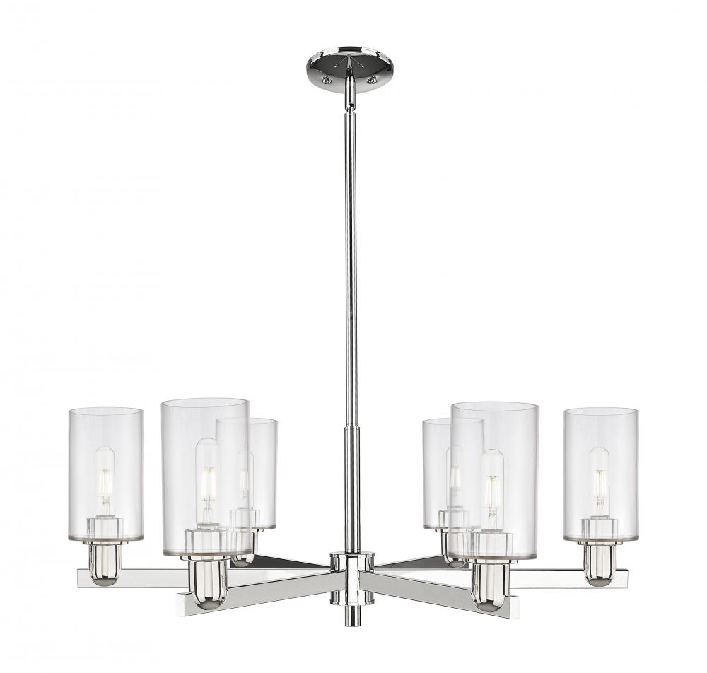 Clymer - 6 Light - 34 inch - Polished Nickel - Stem hung - Chandelier