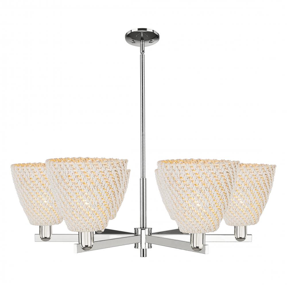 Bristol Natural - 6 Light - 39 inch - Polished Nickel - Stem hung - Chandelier