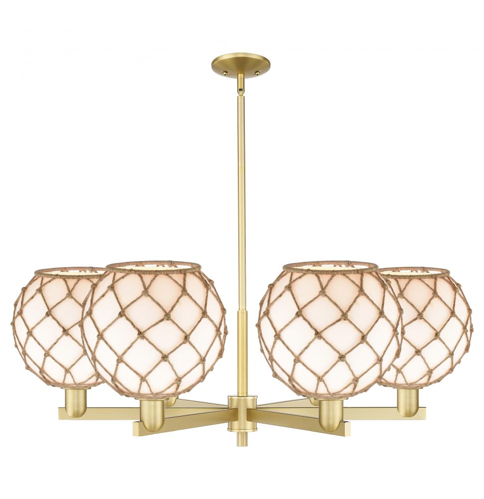 Farmhouse Rope - 6 Light - 40 inch - Satin Gold - Stem hung - Chandelier