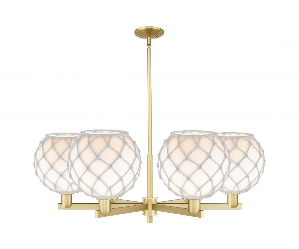 Farmhouse Rope - 6 Light - 40 inch - Satin Gold - Stem hung - Chandelier