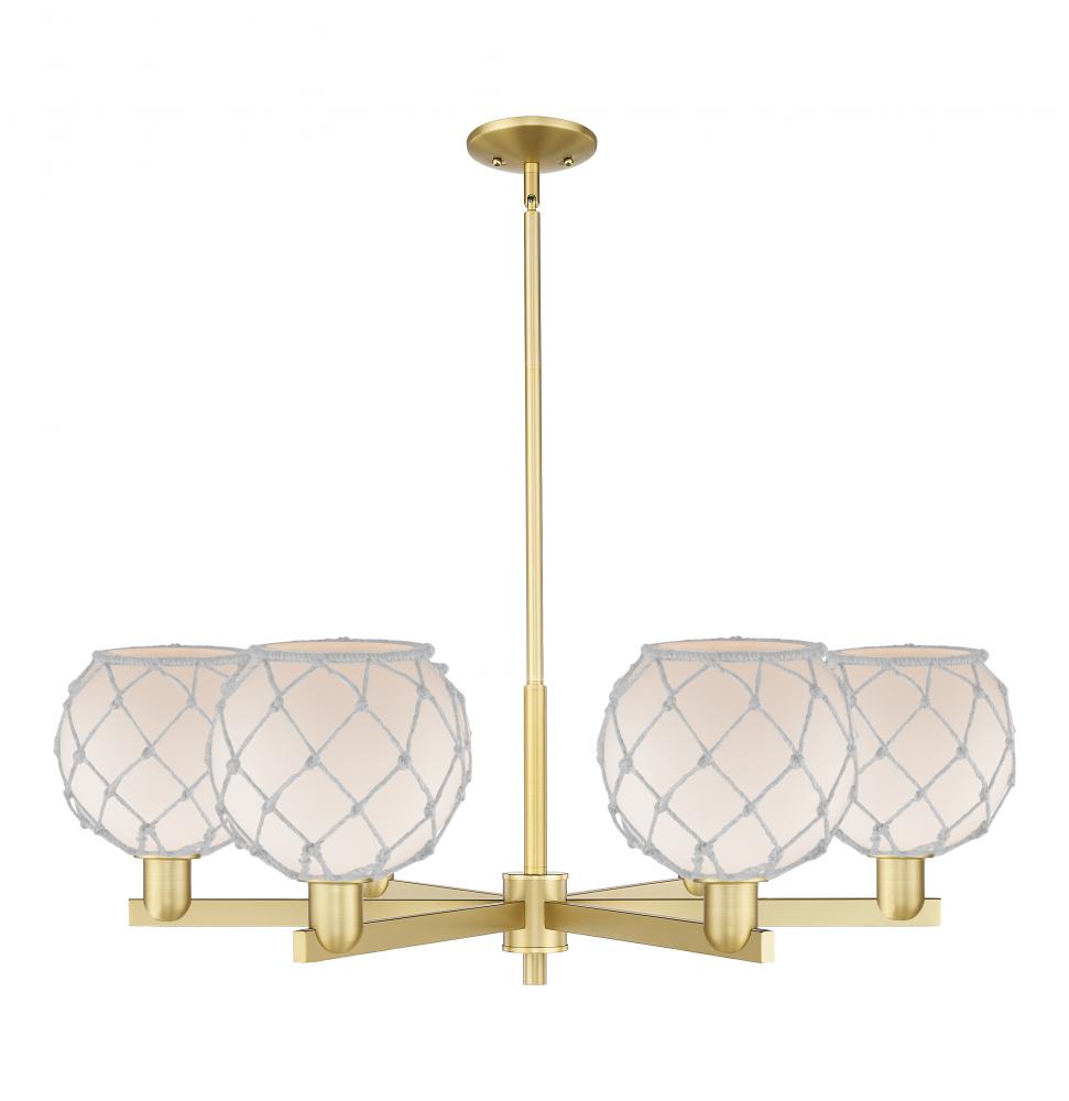 Farmhouse Rope - 6 Light - 38 inch - Satin Gold - Stem hung - Chandelier