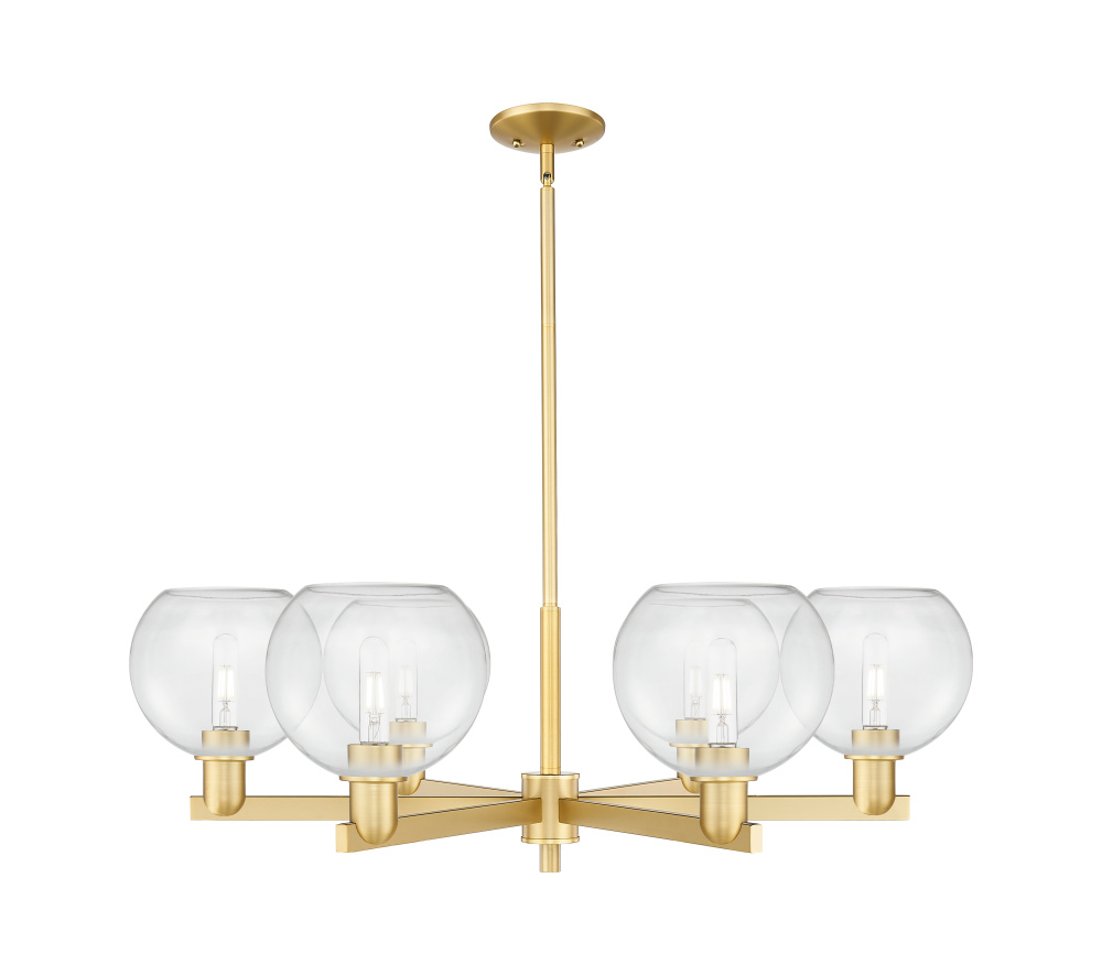 Athens - 6 Light - 38 inch - Satin Gold - Stem hung - Chandelier