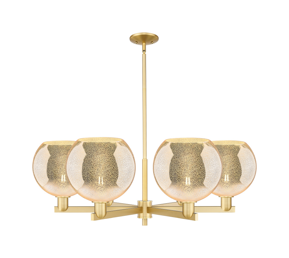 Athens - 6 Light - 40 inch - Satin Gold - Stem hung - Chandelier