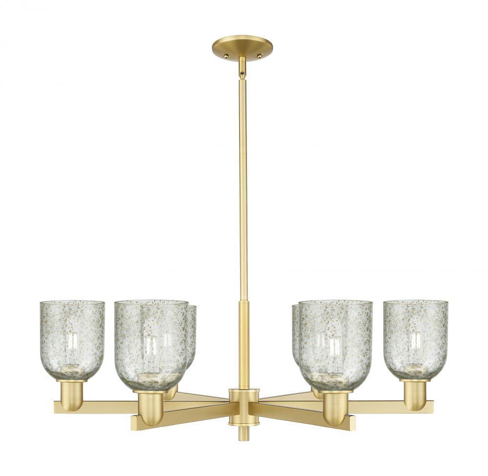Caledonia - 6 Light - 35 inch - Satin Gold - Stem hung - Chandelier