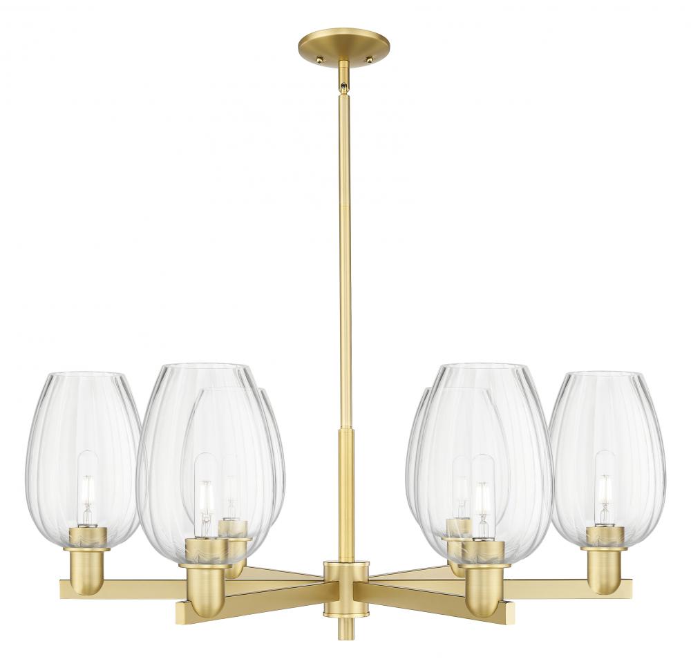 Preston Flute - 6 Light - 24 inch - Satin Gold - Chandelier