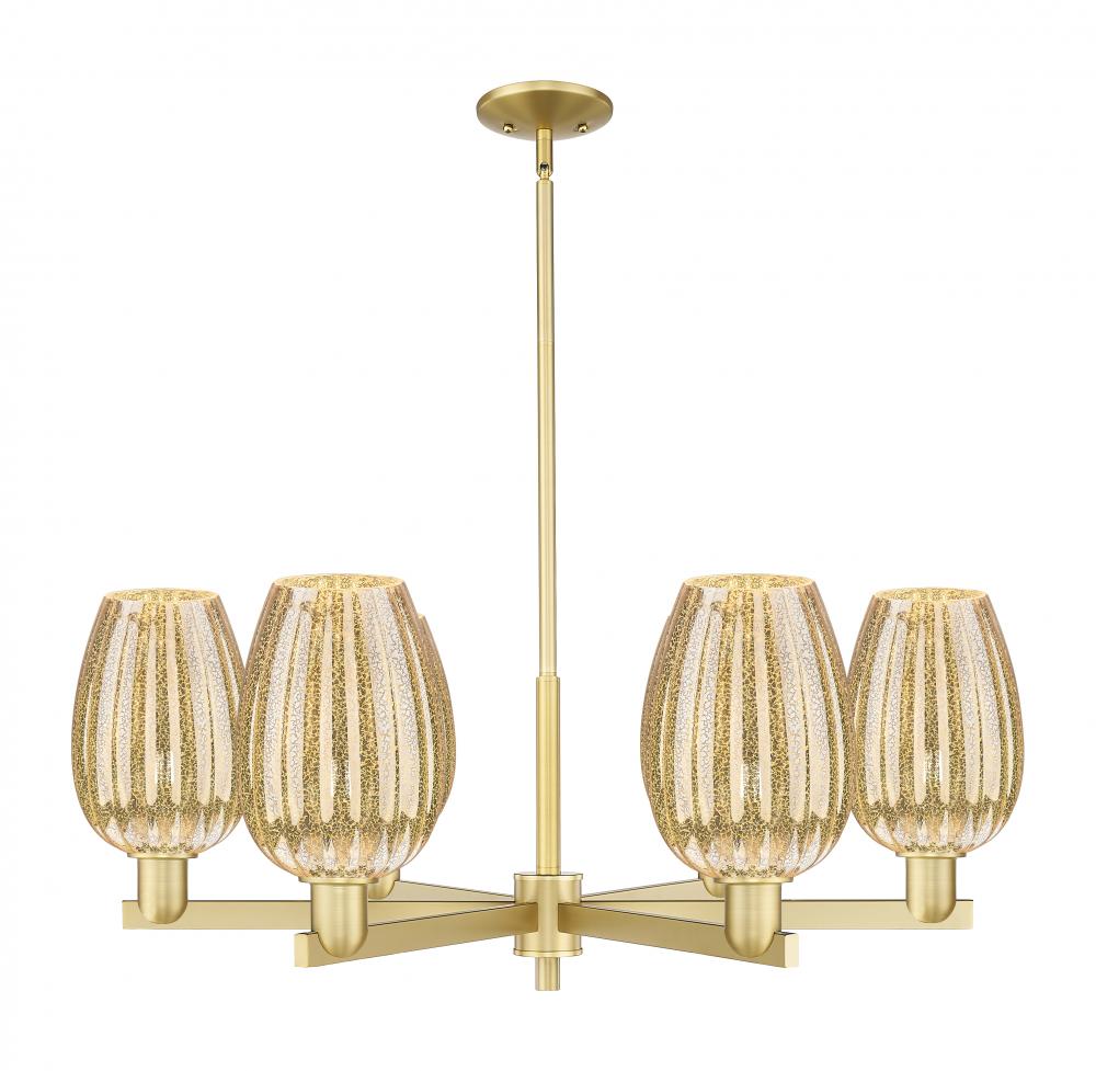 Preston Flute - 6 Light - 24 inch - Satin Gold - Chandelier