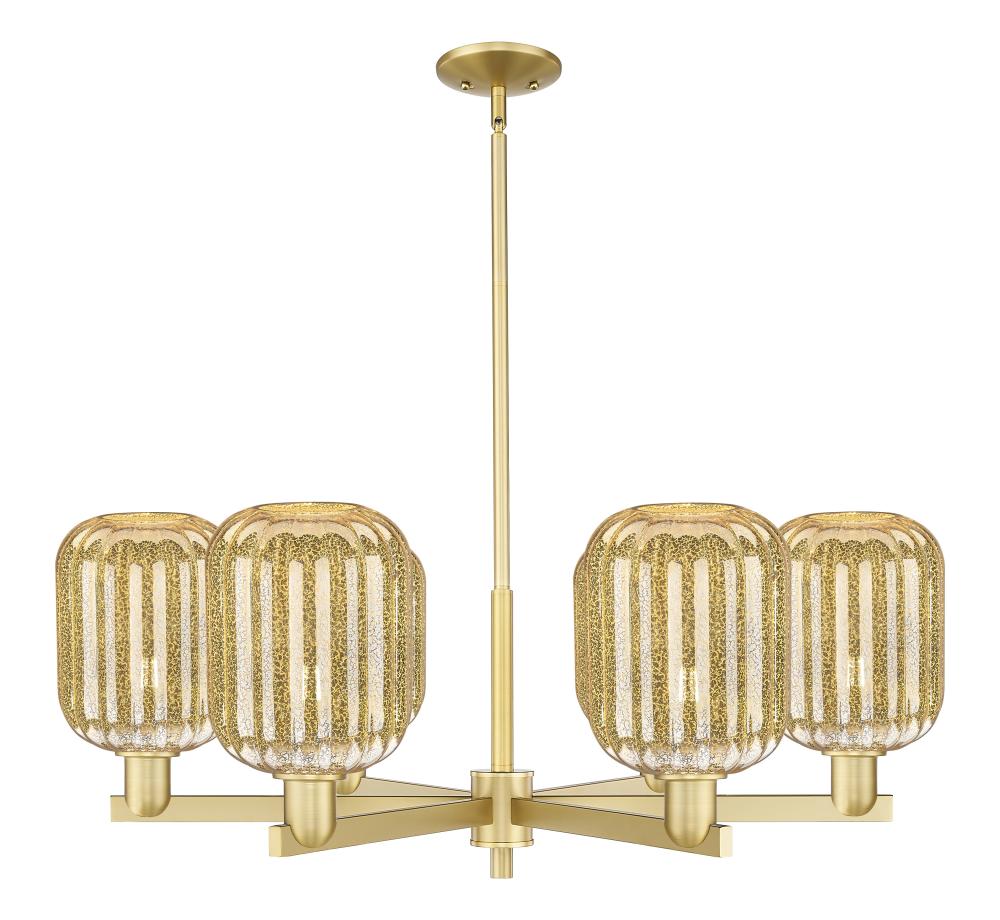 Preston Cylinder - 6 Light - 24 inch - Satin Gold - Chandelier